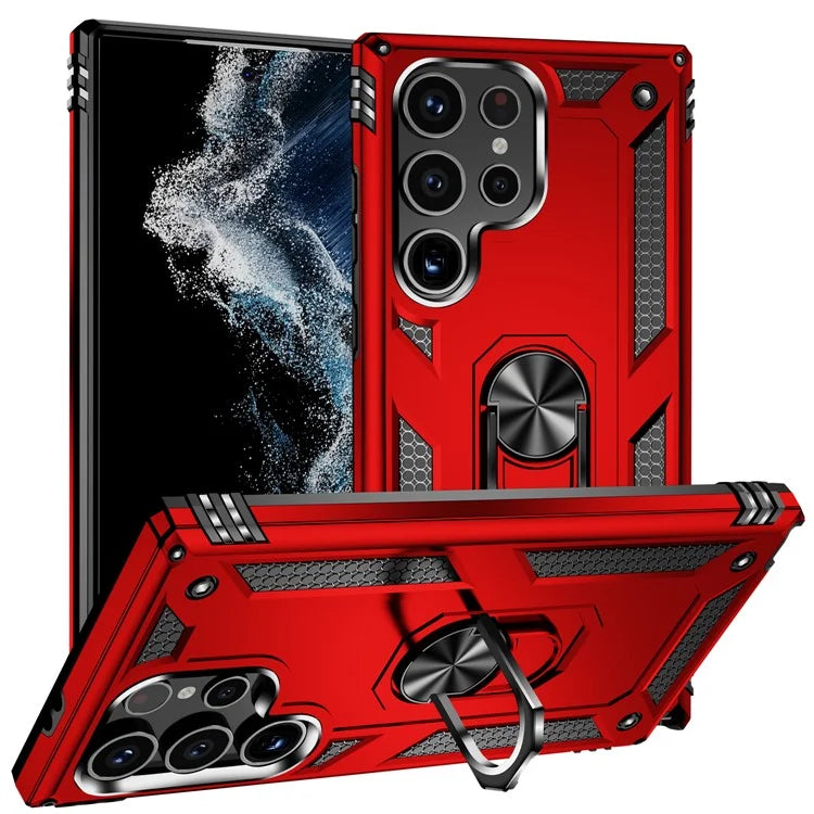 For Samsung Galaxy S24 Ultra Case TPU+PC Ring Kickstand Phone Back Shell
