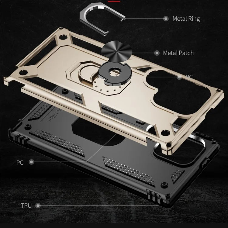 For Samsung Galaxy S24 Ultra Case TPU+PC Ring Kickstand Phone Back Shell