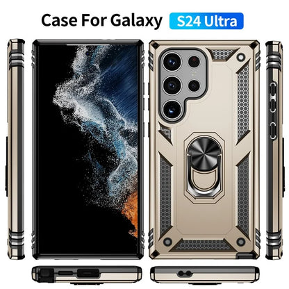For Samsung Galaxy S24 Ultra Case TPU+PC Ring Kickstand Phone Back Shell