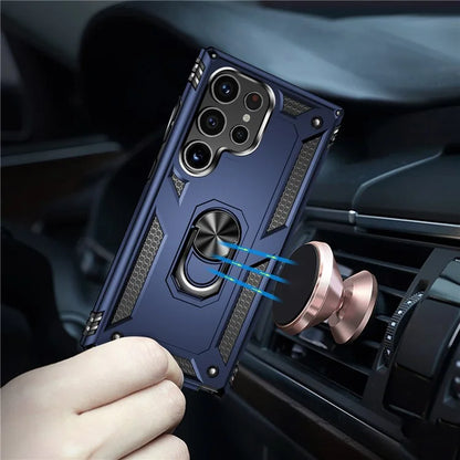 For Samsung Galaxy S24 Ultra Case TPU+PC Ring Kickstand Phone Back Shell