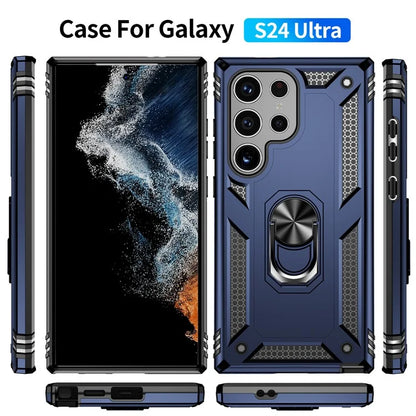 For Samsung Galaxy S24 Ultra Case TPU+PC Ring Kickstand Phone Back Shell