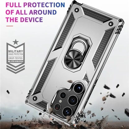 For Samsung Galaxy S24 Ultra Case TPU+PC Ring Kickstand Phone Back Shell