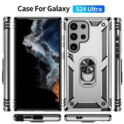 For Samsung Galaxy S24 Ultra Case TPU+PC Ring Kickstand Phone Back Shell