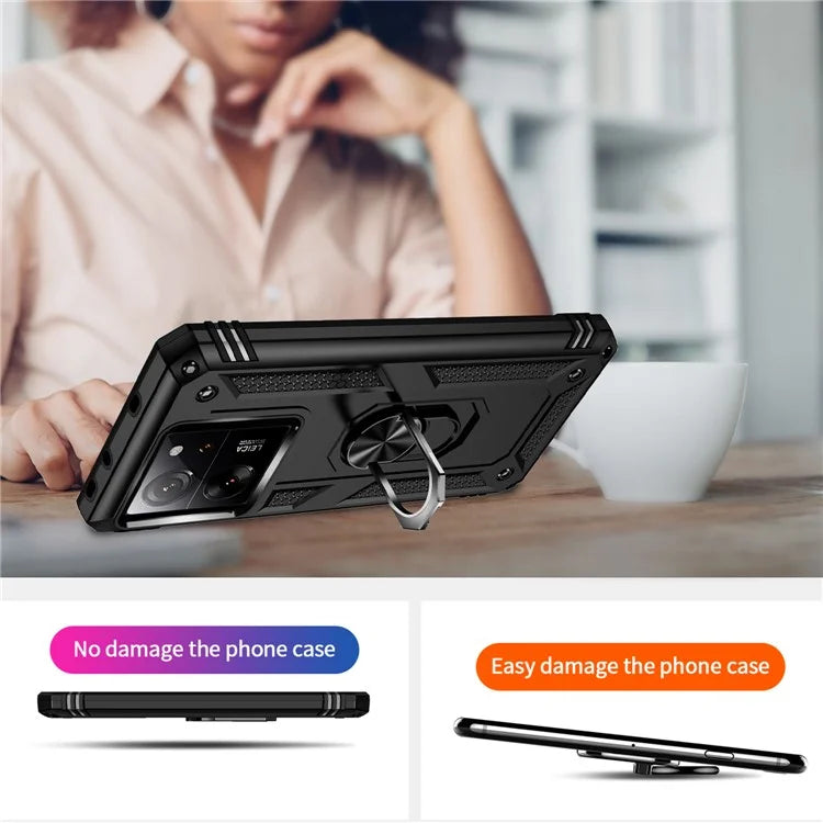 Xiaomi 13T / 13T Pro / Redmi K60 Ultra Case TPU+PC Rotating Ring Kickstand Cell Phone Cover