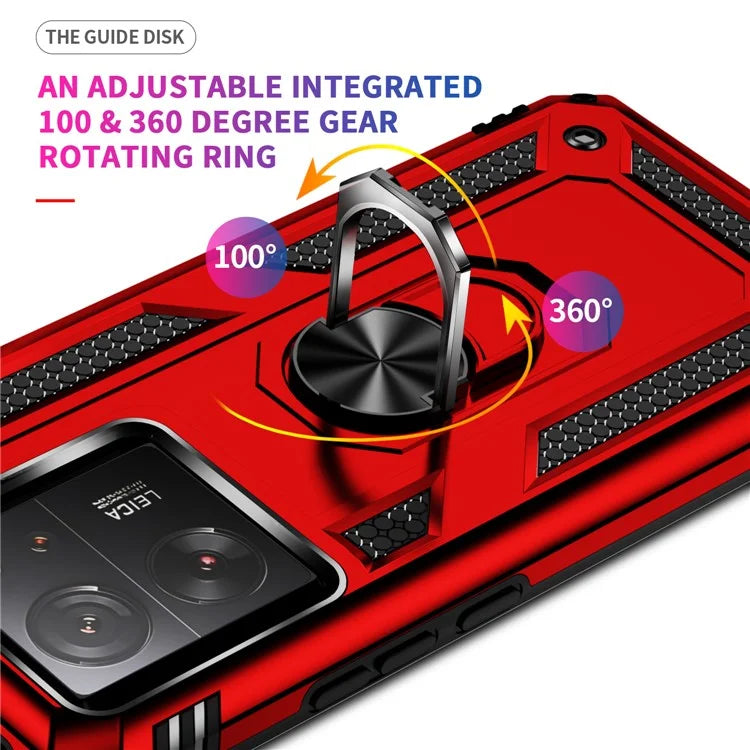 Xiaomi 13T / 13T Pro / Redmi K60 Ultra Case TPU+PC Rotating Ring Kickstand Cell Phone Cover