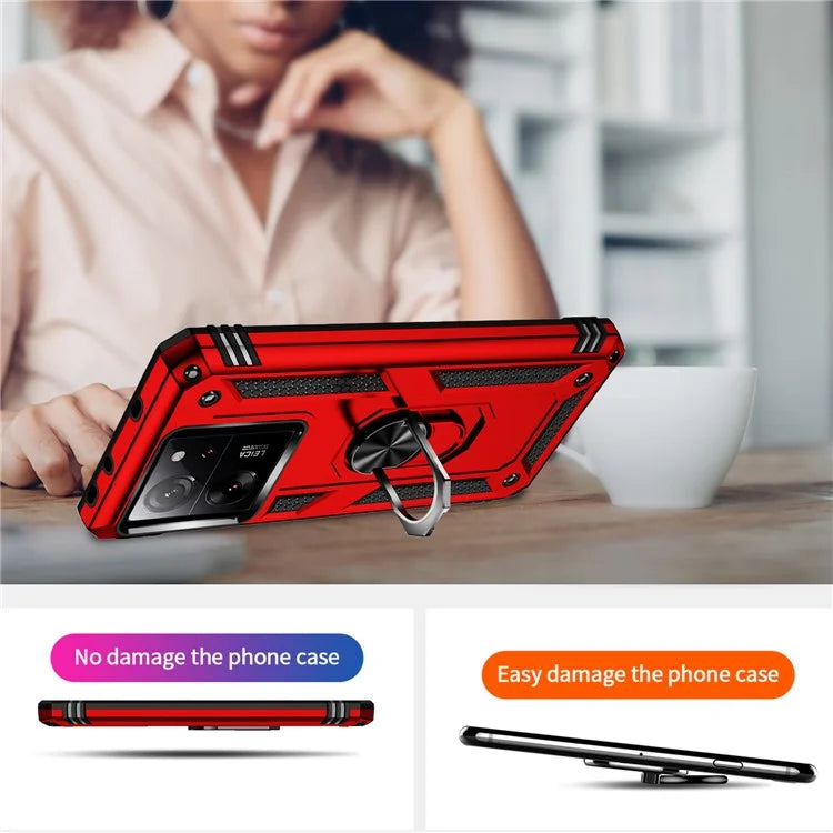 Xiaomi 13T / 13T Pro / Redmi K60 Ultra Case TPU+PC Rotating Ring Kickstand Cell Phone Cover