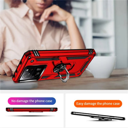 Xiaomi 13T / 13T Pro / Redmi K60 Ultra Case TPU+PC Rotating Ring Kickstand Cell Phone Cover