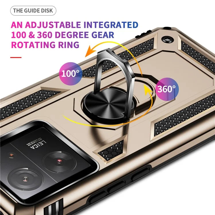 Xiaomi 13T / 13T Pro / Redmi K60 Ultra Case TPU+PC Rotating Ring Kickstand Cell Phone Cover