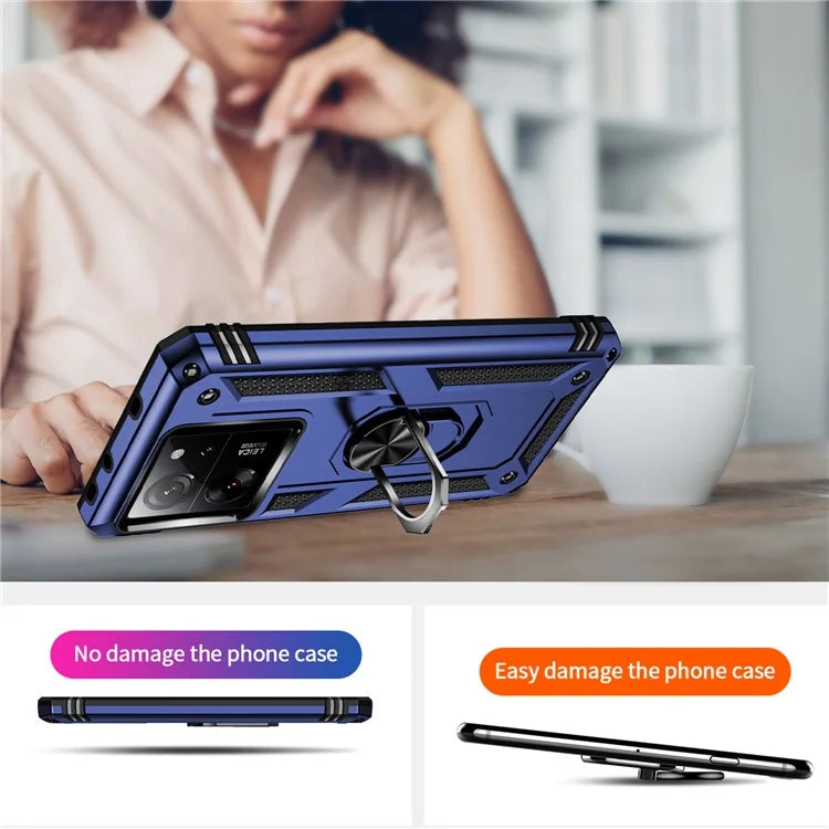 Xiaomi 13T / 13T Pro / Redmi K60 Ultra Case TPU+PC Rotating Ring Kickstand Cell Phone Cover