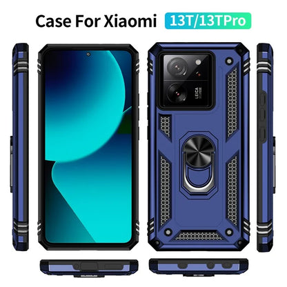 Xiaomi 13T / 13T Pro / Redmi K60 Ultra Case TPU+PC Rotating Ring Kickstand Cell Phone Cover