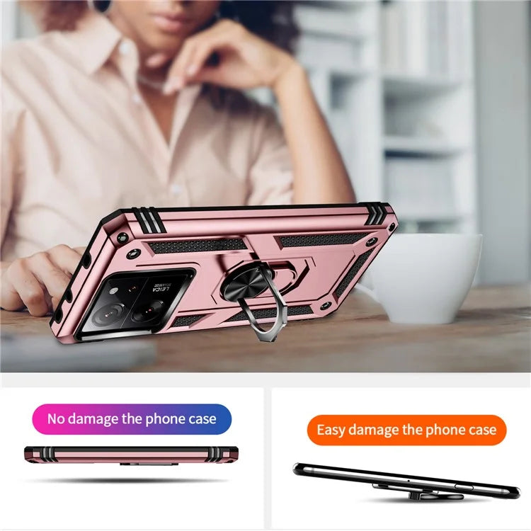 Xiaomi 13T / 13T Pro / Redmi K60 Ultra Case TPU+PC Rotating Ring Kickstand Cell Phone Cover