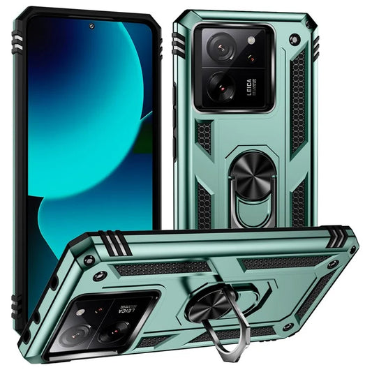 Xiaomi 13T / 13T Pro / Redmi K60 Ultra Case TPU+PC Rotating Ring Kickstand Cell Phone Coverish Green