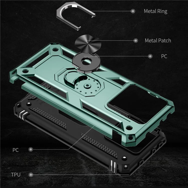 Xiaomi 13T / 13T Pro / Redmi K60 Ultra Case TPU+PC Rotating Ring Kickstand Cell Phone Coverish Green