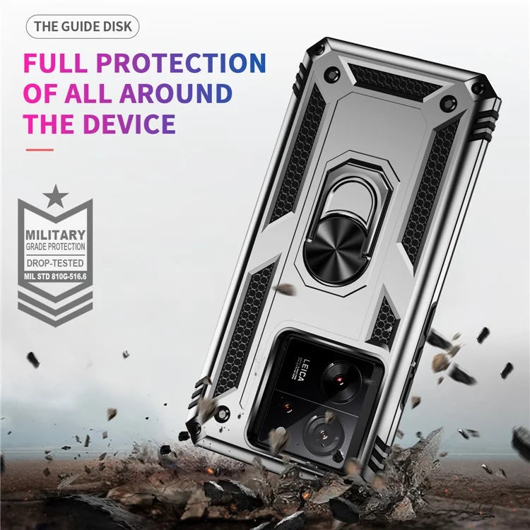 Xiaomi 13T / 13T Pro / Redmi K60 Ultra Case TPU+PC Rotating Ring Kickstand Cell Phone Cover