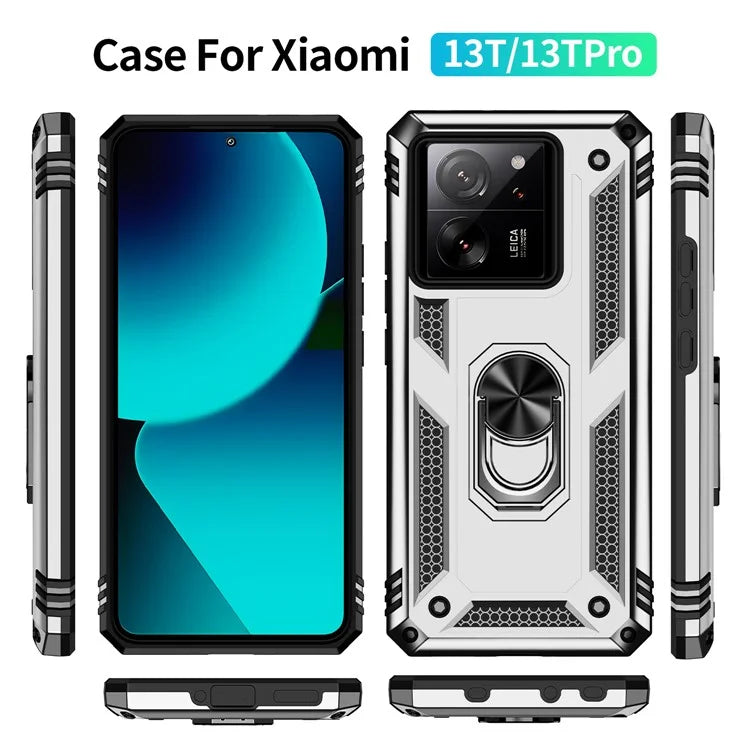 Xiaomi 13T / 13T Pro / Redmi K60 Ultra Case TPU+PC Rotating Ring Kickstand Cell Phone Cover