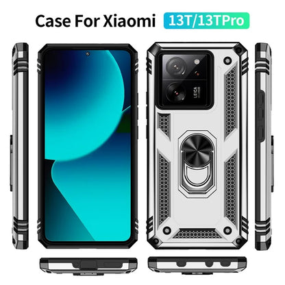 Xiaomi 13T / 13T Pro / Redmi K60 Ultra Case TPU+PC Rotating Ring Kickstand Cell Phone Cover