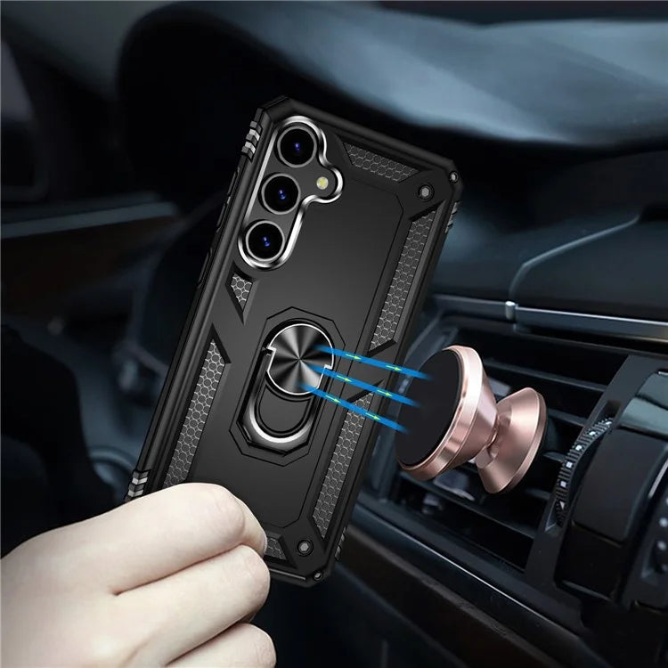 For Samsung Galaxy S24 Case Drop-resistant PC+TPU Kickstand Phone Protector