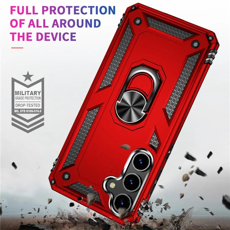 For Samsung Galaxy S24 Case Drop-resistant PC+TPU Kickstand Phone Protector