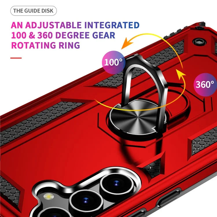 For Samsung Galaxy S24 Case Drop-resistant PC+TPU Kickstand Phone Protector