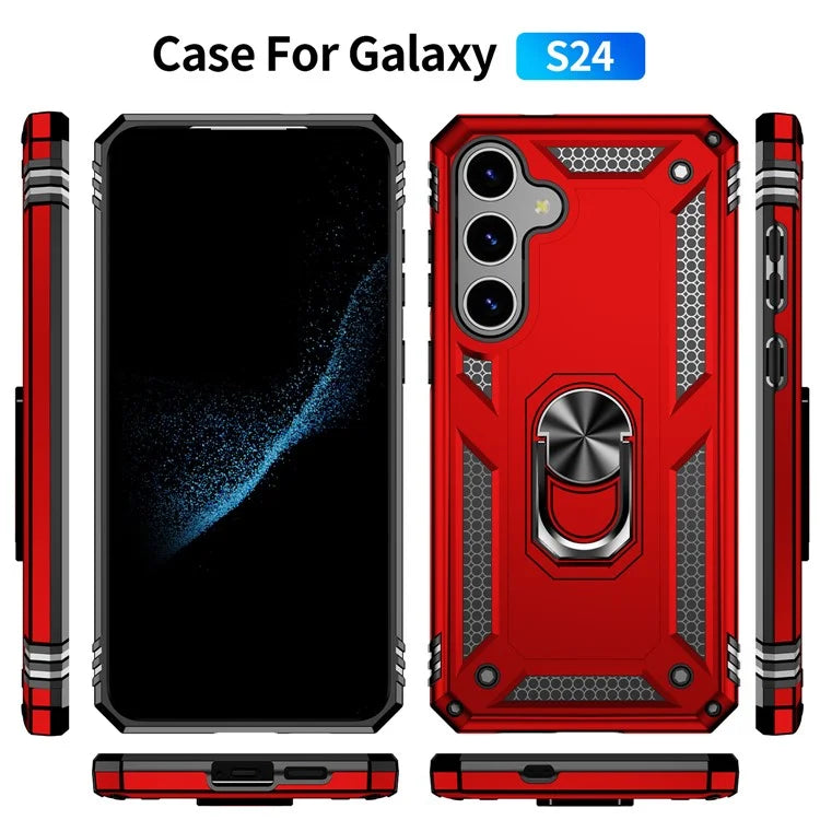 For Samsung Galaxy S24 Case Drop-resistant PC+TPU Kickstand Phone Protector