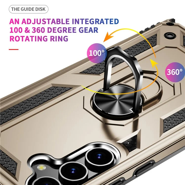 For Samsung Galaxy S24 Case Drop-resistant PC+TPU Kickstand Phone Protector