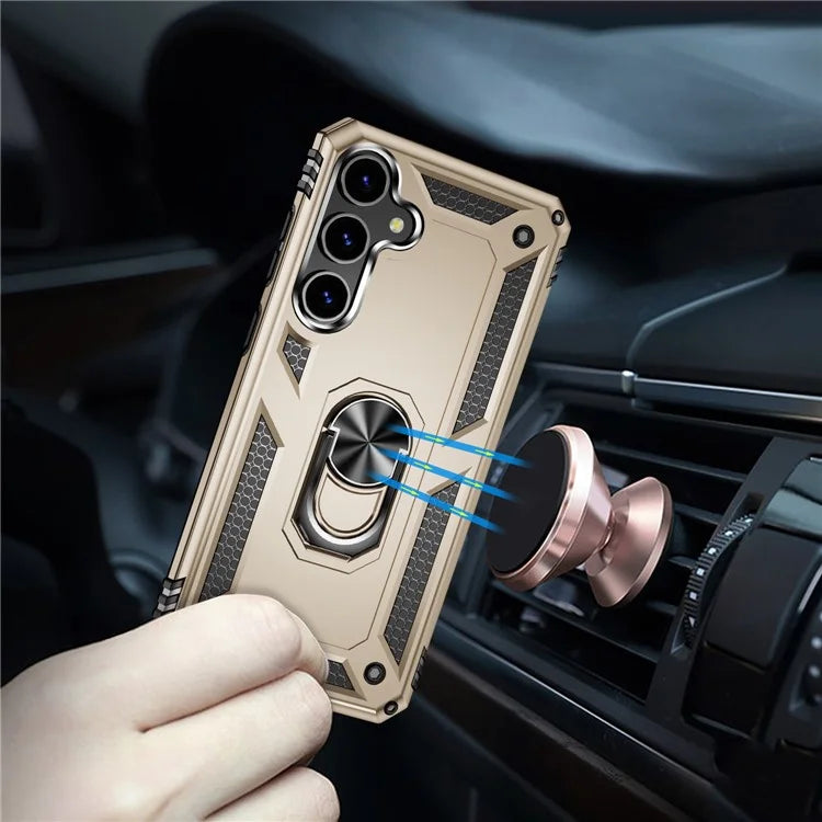 For Samsung Galaxy S24 Case Drop-resistant PC+TPU Kickstand Phone Protector