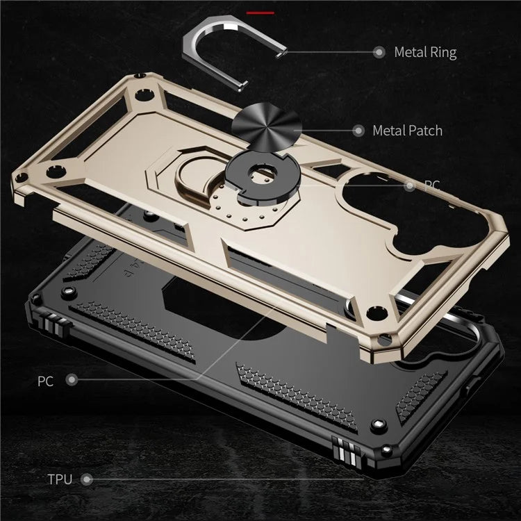 For Samsung Galaxy S24 Case Drop-resistant PC+TPU Kickstand Phone Protector