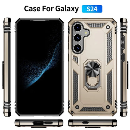 For Samsung Galaxy S24 Case Drop-resistant PC+TPU Kickstand Phone Protector