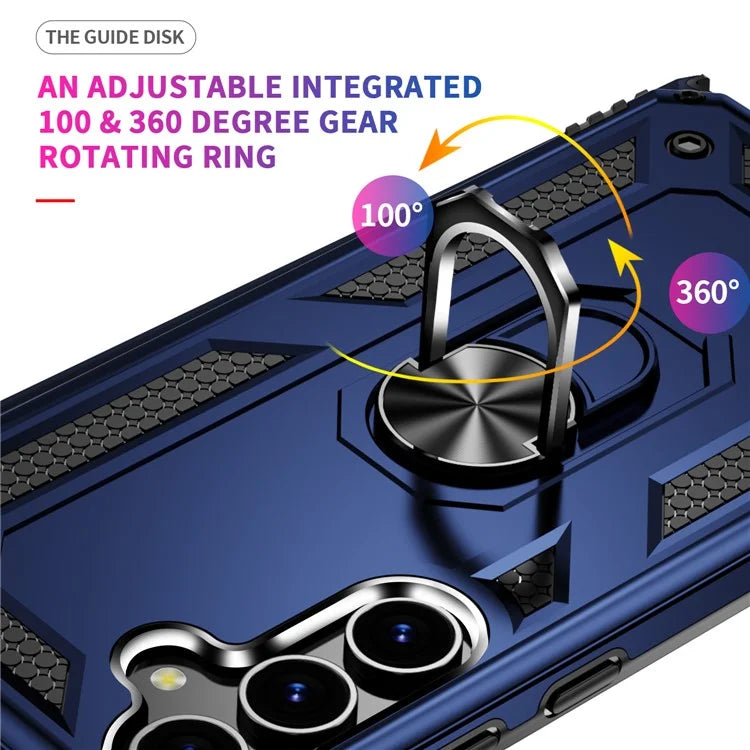 For Samsung Galaxy S24 Case Drop-resistant PC+TPU Kickstand Phone Protector