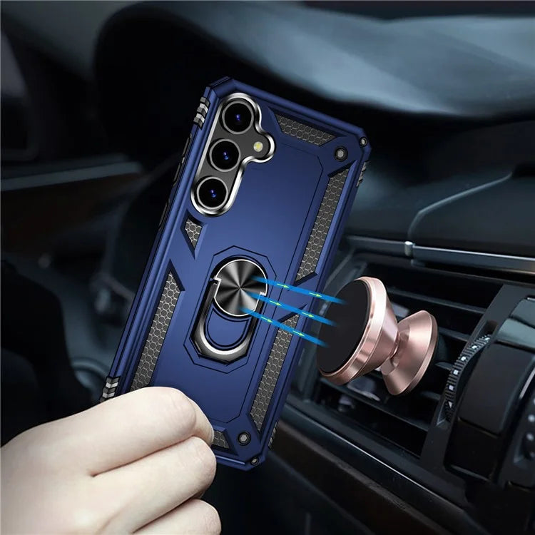 For Samsung Galaxy S24 Case Drop-resistant PC+TPU Kickstand Phone Protector