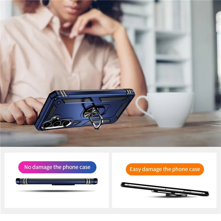 For Samsung Galaxy S24 Case Drop-resistant PC+TPU Kickstand Phone Protector