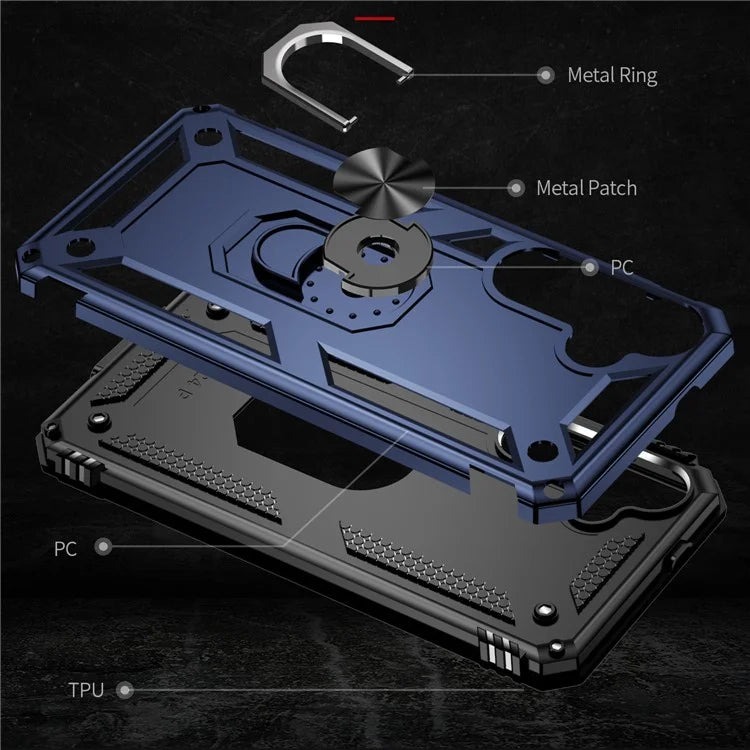 For Samsung Galaxy S24 Case Drop-resistant PC+TPU Kickstand Phone Protector