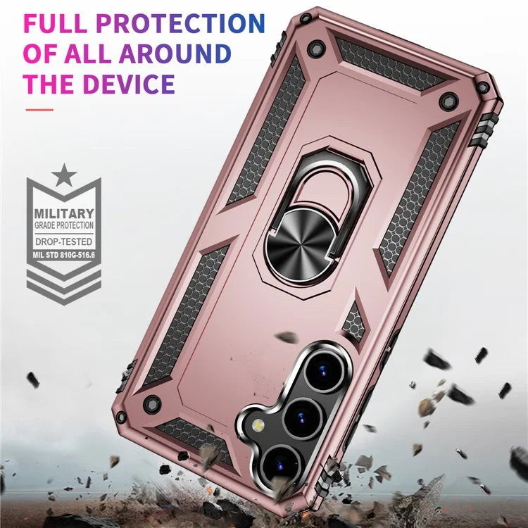 For Samsung Galaxy S24 Case Drop-resistant PC+TPU Kickstand Phone Protector