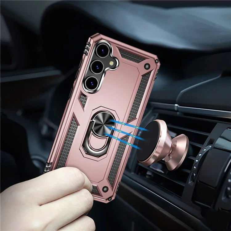 For Samsung Galaxy S24 Case Drop-resistant PC+TPU Kickstand Phone Protector