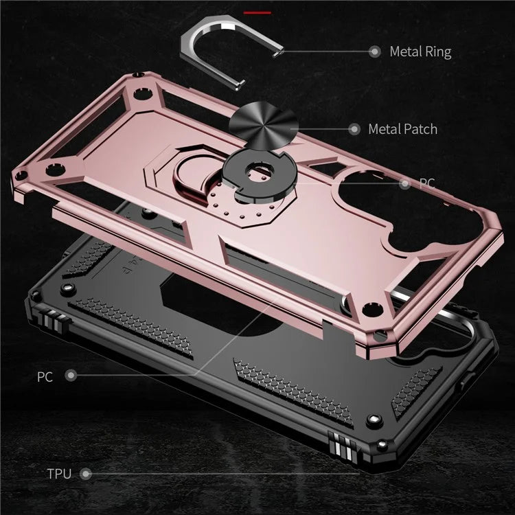 For Samsung Galaxy S24 Case Drop-resistant PC+TPU Kickstand Phone Protector