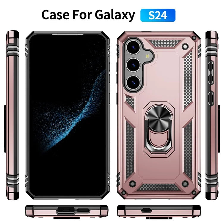 For Samsung Galaxy S24 Case Drop-resistant PC+TPU Kickstand Phone Protector
