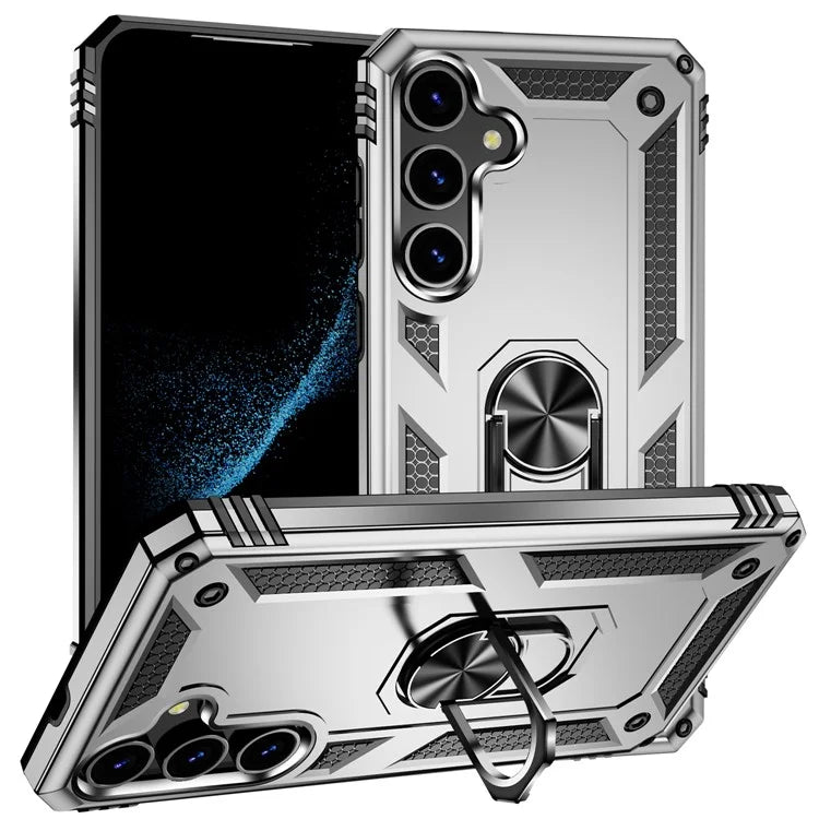 For Samsung Galaxy S24 Case Drop-resistant PC+TPU Kickstand Phone Protector