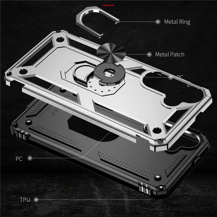 For Samsung Galaxy S24 Case Drop-resistant PC+TPU Kickstand Phone Protector
