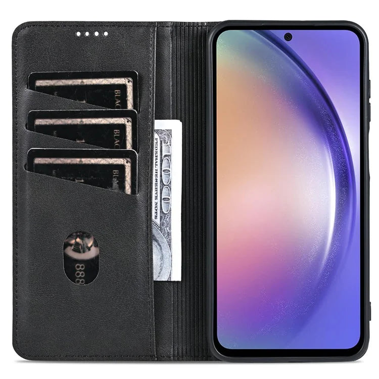 AZNS For Samsung Galaxy A15 4G Case PU Leather Magnetic Suction Wallet Phone Shell Cover