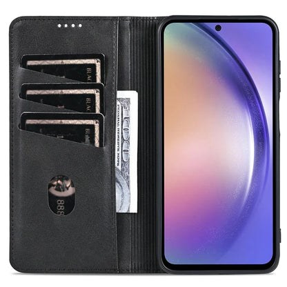 AZNS For Samsung Galaxy A15 4G Case PU Leather Magnetic Suction Wallet Phone Shell Cover