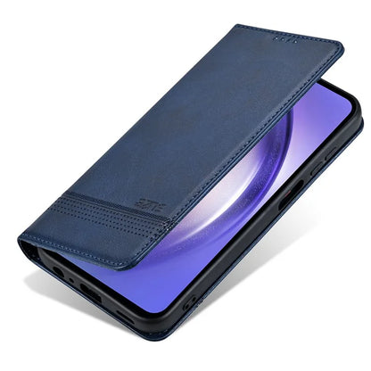 AZNS For Samsung Galaxy A15 4G Case PU Leather Magnetic Suction Wallet Phone Shell Cover