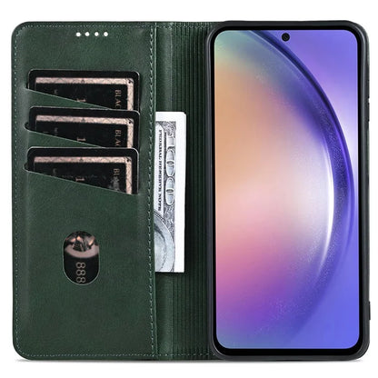 AZNS For Samsung Galaxy A15 4G Case PU Leather Magnetic Suction Wallet Phone Shell Cover