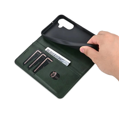 AZNS For Samsung Galaxy A15 4G Case PU Leather Magnetic Suction Wallet Phone Shell Cover