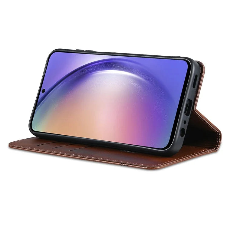 AZNS For Samsung Galaxy A15 4G Case PU Leather Magnetic Suction Wallet Phone Shell Cover