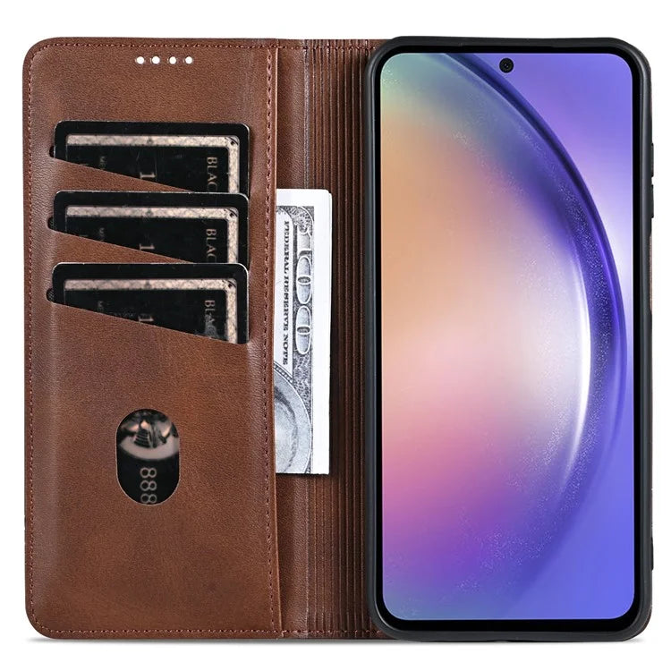 AZNS For Samsung Galaxy A15 4G Case PU Leather Magnetic Suction Wallet Phone Shell Cover