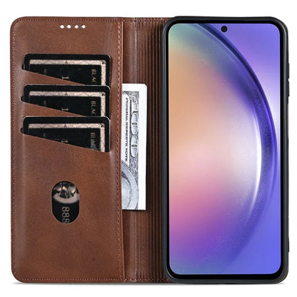 AZNS For Samsung Galaxy A15 4G Case PU Leather Magnetic Suction Wallet Phone Shell Cover