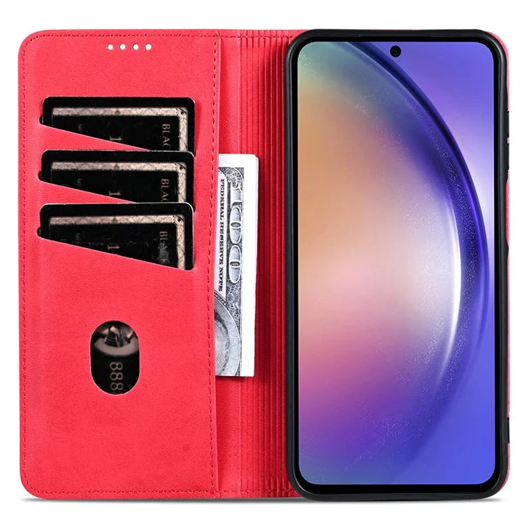 AZNS For Samsung Galaxy A15 4G Case PU Leather Magnetic Suction Wallet Phone Shell Cover