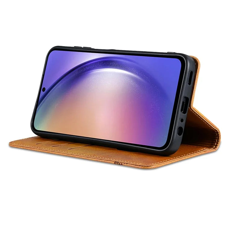 AZNS For Samsung Galaxy A15 4G Case PU Leather Magnetic Suction Wallet Phone Shell Cover