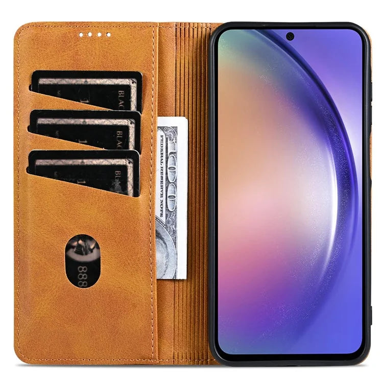 AZNS For Samsung Galaxy A15 4G Case PU Leather Magnetic Suction Wallet Phone Shell Cover
