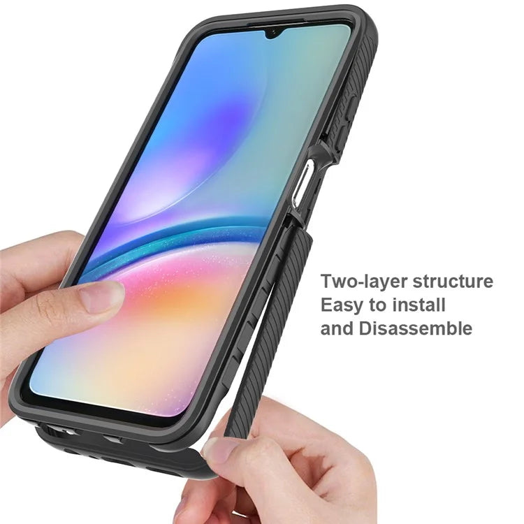 For Samsung Galaxy A05s 4G Case PC+TPU Anti-Scratch Phone Cover with PET Screen Film